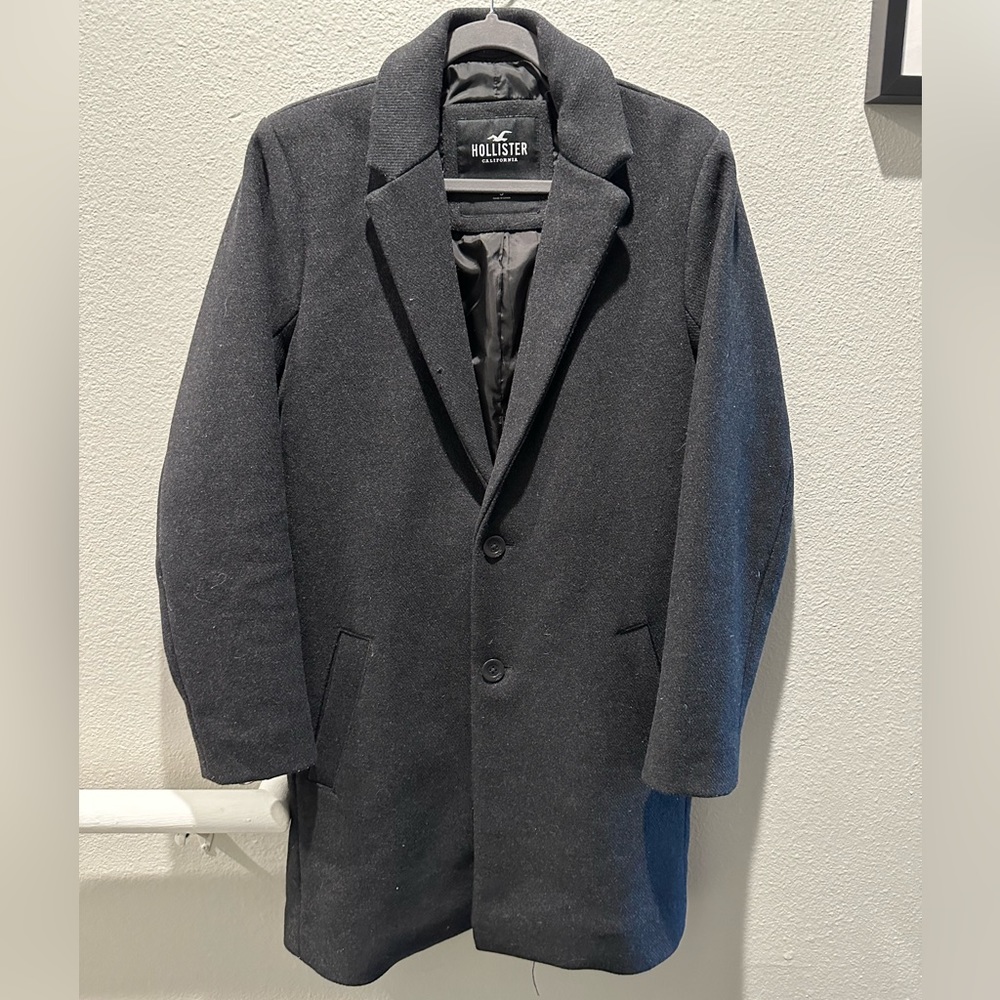 Hollister trench coat charcoal
